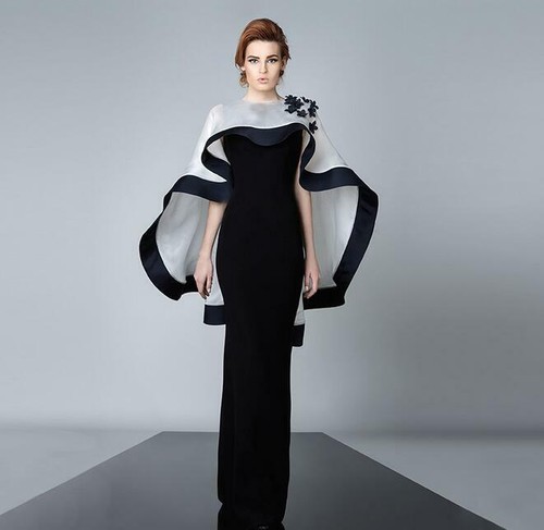 black gown with shawl